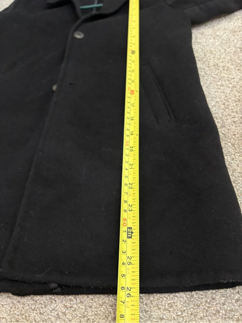 Zara Kid’s Black Wool Blend Coat Dress Coat Pea Coat Kid’s Size 8